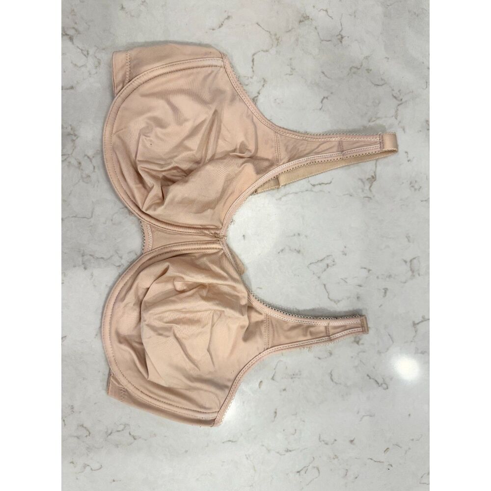 Wacoal Nude Full Coverage Underwire Satin Bra 40DD Seamless Support - Picture 2 of 6
